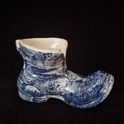 Buy Vintage James Kent Blue & White Ceramic Boot Vase / Ornament  Old Foley  • 8£