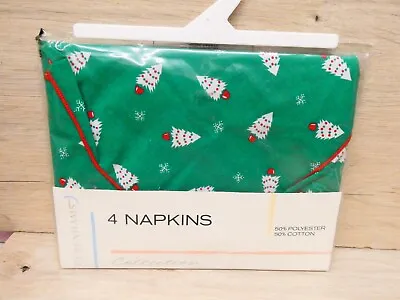 Buy 4 Vintage Debenhams Christmas Tree Design Napkins Christmas Tableware New • 7.99£