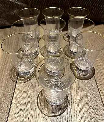 Buy MOSER Set Of 10 Gold Rimmed Water Glasses Tumblers Cut Crystal Glass • 200£