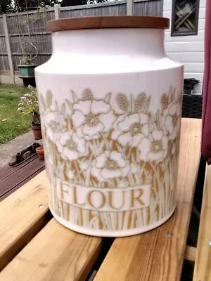 Buy Vintage Hornsea Pottery  Fleur  Large Flour Storage Jar With Wooden Lid • 15£