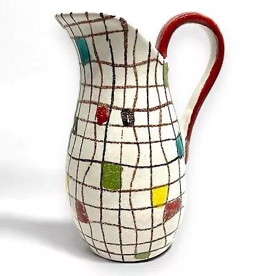 Buy Bitossi Mondrian Londi Pottery Raymor Italian Pitcher Vintage - Wobbly Wavy MCM • 64.26£