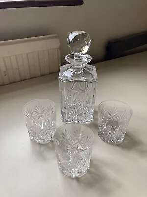 Buy Vintage Edinburgh Crystal Spirit Whiskey Decanter Stopper & Glasses VERY CLASSY • 25£