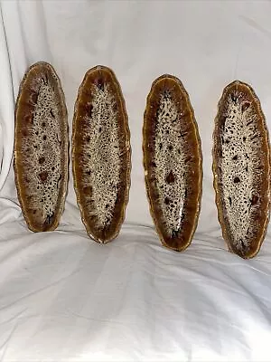 Buy Fosters Pottery Brown Honeycomb Small Oval Serving Snack Corn On The Cob Dish X4 • 22£