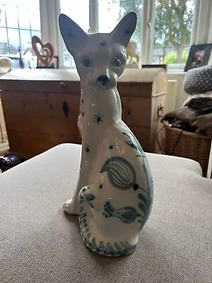 Buy Large Rye Pottery Sitting Cat David Sharp VGC 14  Tall No Chips  • 75£