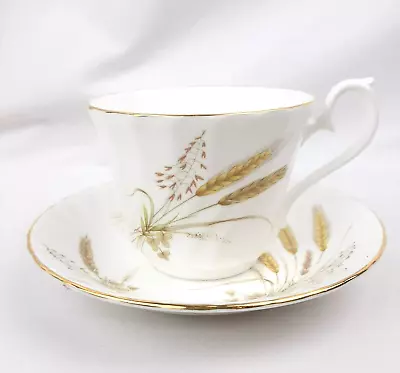 Buy Delphine Fine Bone China Gold Wheat Pattern Tea Cup And Saucer Staffordshire EUC • 13.98£