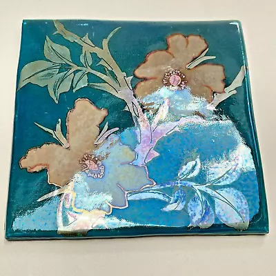 Buy Jonathan Chiswell Jones Jcj Pottery studio Pottery Lustre Square Floral Tile • 29.99£