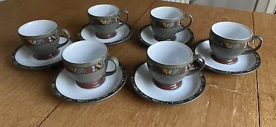 Buy 6 X Vintage DENBY Marrakesh Tea Cups & Saucers • 21£