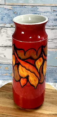 Buy Poole Pottery 1970s Delphis Vase. Bright Orange. Number 93. Signed J Evans • 54.99£
