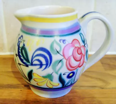 Buy Poole Pottery Milk Jug With Blue Cockeral Design Traditional Ware 1950's Era • 8.99£