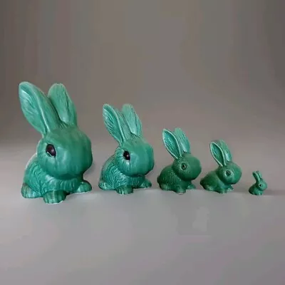 Buy Sylvac Family Of Five Green Snub Nosed Bunnies  • 175£