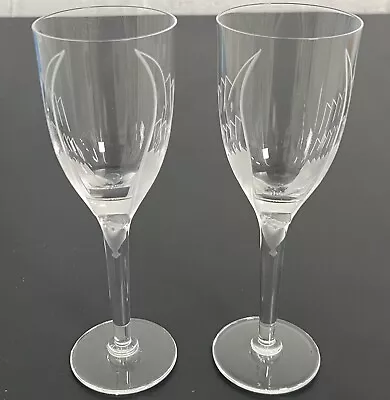 Buy READ Lalique France Crystal Ange De Reims Angel Champagne Flute Wine Glass Pair • 134.19£