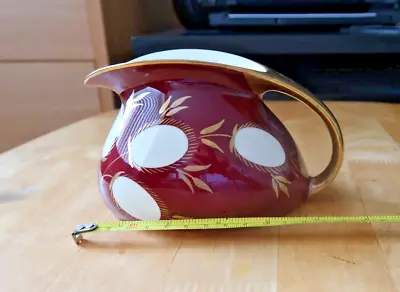 Buy Vintage Wade Milk Jug. Hand Painted In Burgundy/Red And Gold, 1955 • 8£