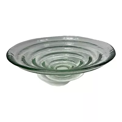 Buy Vintage Green Glass Bowl Cone Shaped Tiered Ridges Fruit Bowl Serving 8 Inch • 13.98£