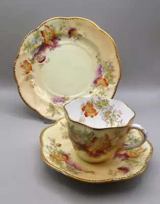 Buy George Warrilow  Queens China  Tea Cup Saucer Side Plate Blush Ivory C 1882 • 12£