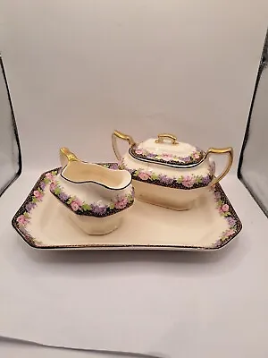 Buy Antique Limoges China Co Tea Serving Set Tray Creamer Lidded Sugar 22k Gold Ohio • 32.68£