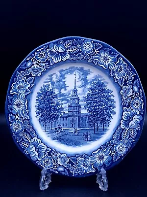 Buy Staffordshire Ironstone Liberty Blue Independence Hall Collector's Plate-Chip • 18.90£