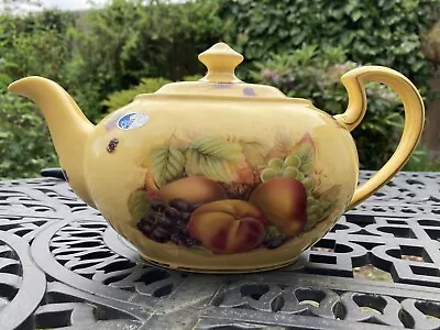 Buy Rare Vintage Large AYNSLEY Orchard Gold Teapot Golden Tone With Fruit  2 Pints • 180£