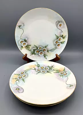 Buy Antique Porcelain Thomas Of Bavaria Germany Plates Hand Painted Daises Set Of 4 • 51.49£
