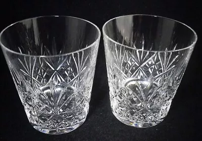 Buy Pair Of Thomas Webb Crystal Regency Whisky Tumbler Glasses 3.5 H (unsigned) • 12.99£