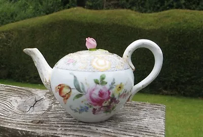 Buy Ambrosius Lamm Dresden Hand Painted Small Teapot Tea Pot Floral Sprays Restored • 75£