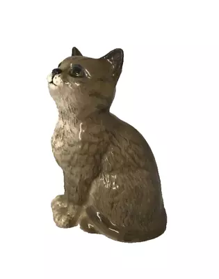 Buy Vintage Beswick Of England Cat Seated Grey Gloss Kitten 10 Cm High FREE POSTAGE • 16.95£