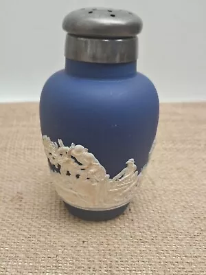 Buy Adams Of Tunstall  Cobalt Blue Jasperware  Sugar Sifter With Hunting Scene • 19.99£