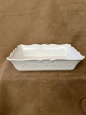 Buy Vintage CorningWare Embossed 9x13  Baker Stoneware French White Floral • 27.96£