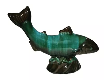 Buy Blue Mountain Pottery Fish Trout Figurine Green And Blue Glaze 7  X 9  EUC  • 24.14£