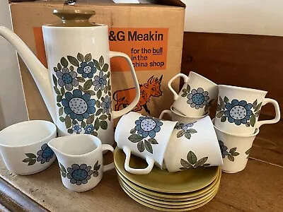 Buy VINTAGE / RETRO  1970s J&G MEAKIN Studio Coffee Set “TOPIC “ In Original Box • 24£