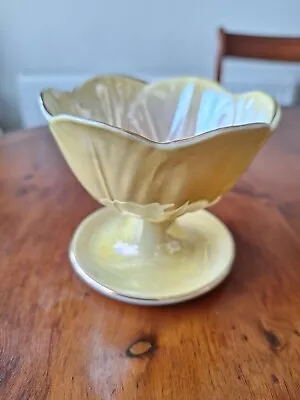 Buy Vintage Maling Dessert Sundae Bowl Dishe Lustre Ware  Yellow • 9.50£