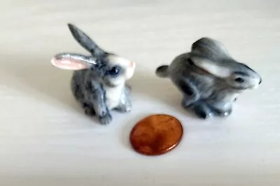 Buy 2 X Miniature Ceramic Hare Rabbit • 6.99£