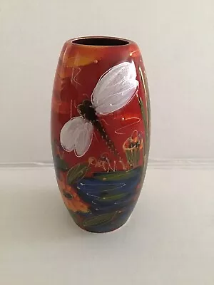 Buy Anita Harris Pottery Vase Dragonfly • 55£