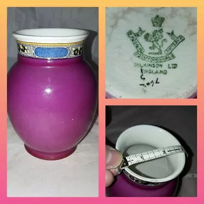 Buy Royal Staffordshire Pottery Vase Purple Pink Burslem Vase Wilkinson Ltd • 12.36£