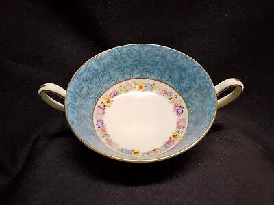 Buy Royal Doulton HUNTINGDON Cream Soup Bowl Vintage Dinnerware Turquoise Blue Flora • 13.98£