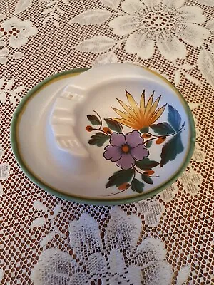 Buy Gouda Pottery Holland, Vintage Ashtray Flora Irene • 10£