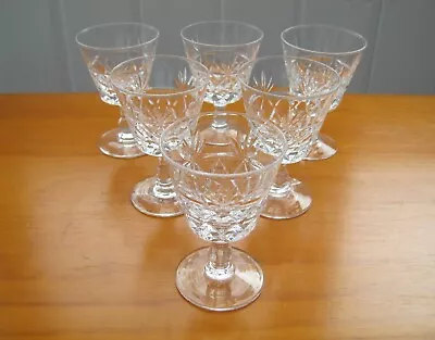 Buy Set Of 6 Crystal Cut Glass Sherry / Port Glasses 3.25   84 Mm Tall • 12.99£