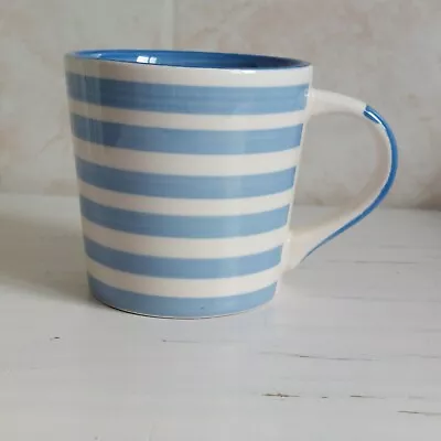 Buy Cornish Coast Mug Cup White Blue Stripe Earthenware Large H 9.5cm Cottagecore #1 • 12.99£