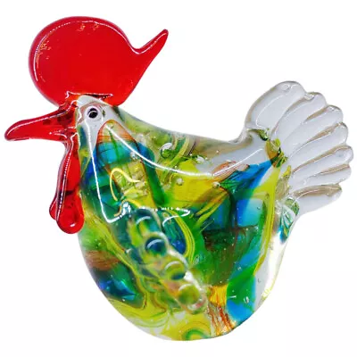 Buy  Crystal Chicken Ornament Glass Cute Figurine Rooster Cake Topper • 43.78£