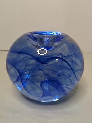 Buy Kosta Boda Art Glass Blue Swirl Bubble Tea Light Votive Candle Holder  • 18.59£