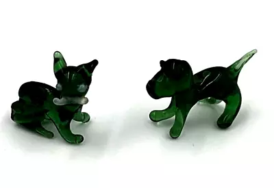 Buy Vintage Murano Venetian Glass Animals Miniature Lampwork  Dogs X 2 • 25£