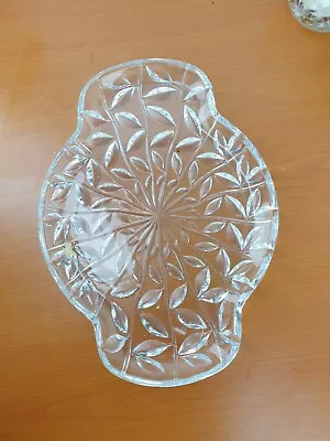 Buy Glass Birthday Cake Plate Stand Large Dish Bowl Vintage Clear Unusual Handles  • 15£