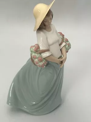 Buy Nao Lladro 1999 Large Light Blue Woman Porcelain Figure Ornament Girl 13  #LH • 25.99£