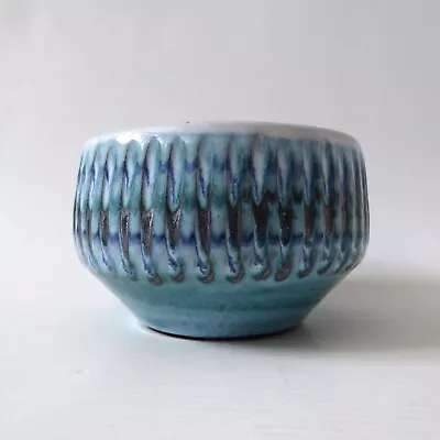 Buy Vintage Hastings Studio Pottery Bowl, 1960s/1970s. Dennis Lucas Striped Duck Egg • 8£