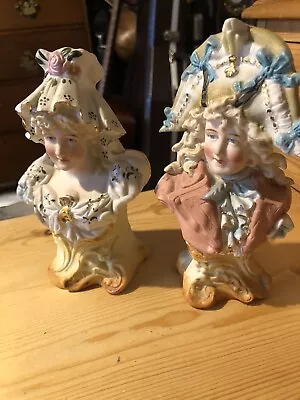 Buy A Pair Of Antique Parian Ware Figures Regency Man And Women • 20£