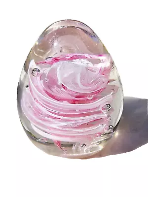 Buy Alum Bay Glass Pink Swirl Paperweight In Excellent Condition • 9.15£