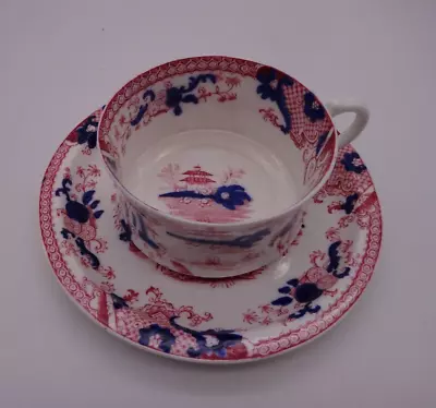 Buy Antique Cauldon Bone China Tea Cup Saucer Penang Japanese K4079 Red Blue #16 • 16£