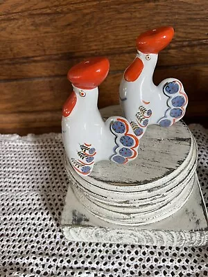 Buy Vintage Porcelain Rooster Salt & Pepper. Made In Russia. Awesome Condition. • 37.27£