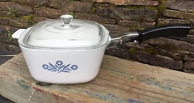 Buy CORNING PYROSIL WARE CORNFLOWER 2.5 PINT CASSEROLE PAN With Handle Vintage Retro • 39.95£