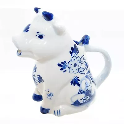 Buy Vintage Delft Blue Pottery Cow Milk Jug Hand Painted • 10.99£