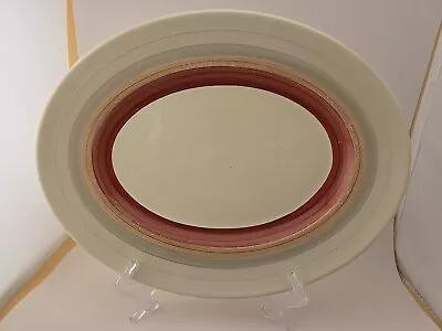 Buy Vintage 1921 Art Deco Susie Cooper   Wedding Band  Red Oval Serving Plate 12x9¼ • 12£